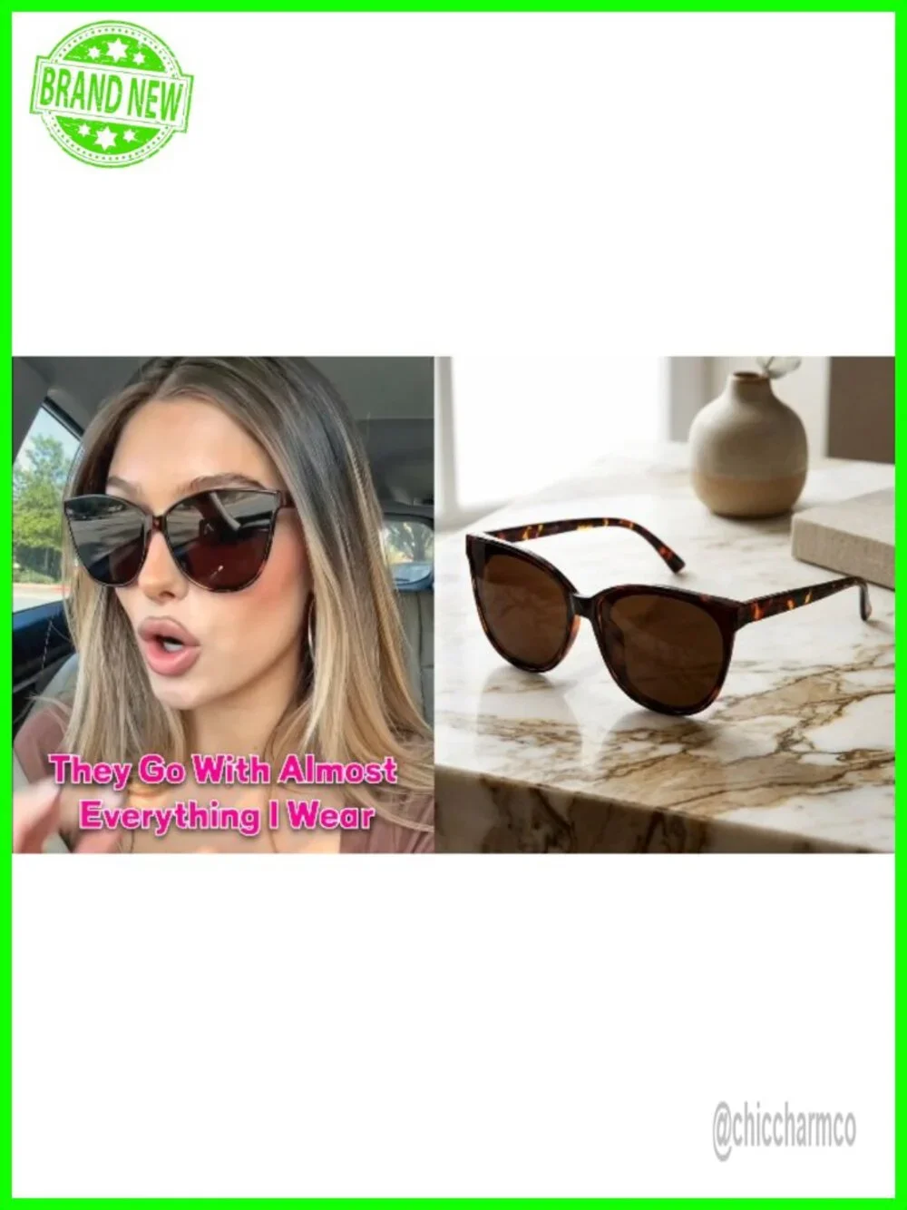 Polarized UV400 Protection Cat Eye Sunglasses for Women Pack of 2 Trendy Shades